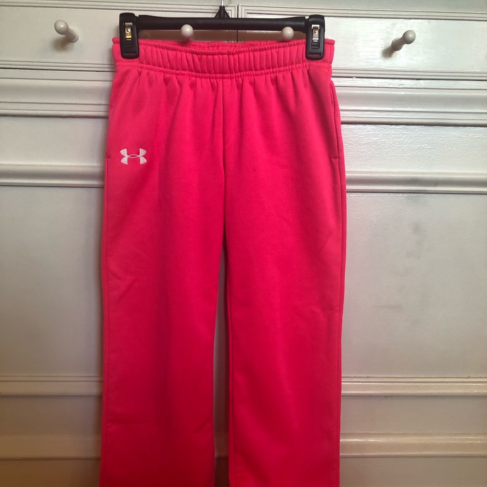 Girls M Hot Pink UA Fleece Lined Sweatpants